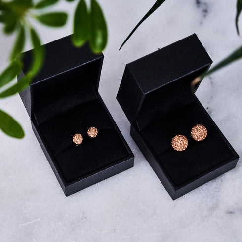 Champagner-Kristall | 925er Sterlingsilber | Mini-Kikiballa-Ohrringe